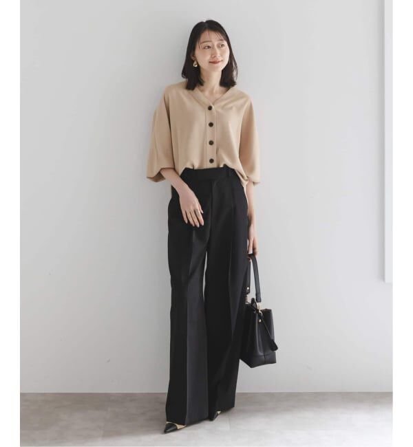 NOBLE「《追加・WEB限定カラー》エステルダブルクロスカーデブラウス」|シャツ・ブラウス|