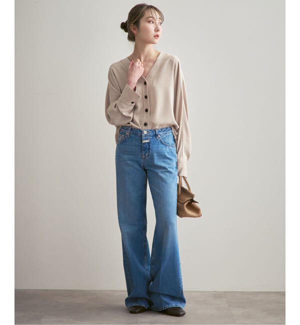 NOBLE「《追加・WEB限定カラー》エステルダブルクロスカーデブラウス」|シャツ・ブラウス|