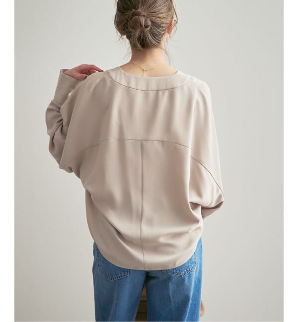 NOBLE「《追加・WEB限定カラー》エステルダブルクロスカーデブラウス」|シャツ・ブラウス|