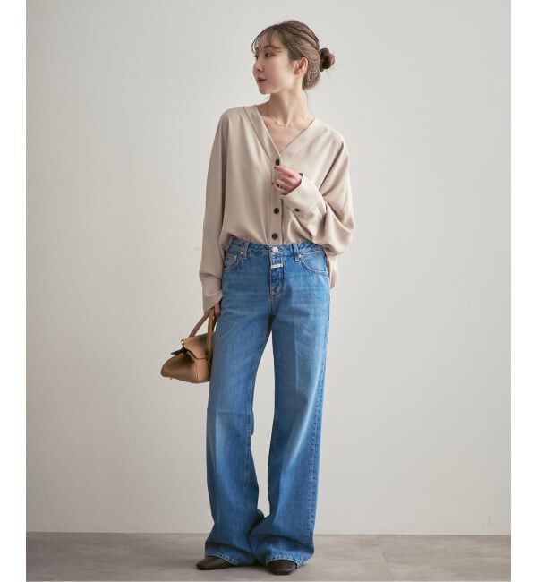 NOBLE「《追加・WEB限定カラー》エステルダブルクロスカーデブラウス」|シャツ・ブラウス|