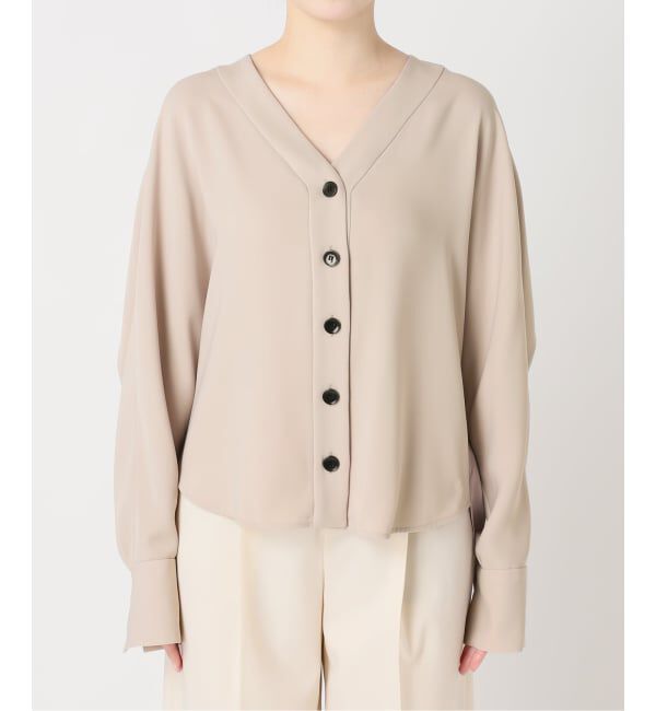 NOBLE「《追加・WEB限定カラー》エステルダブルクロスカーデブラウス」|シャツ・ブラウス|