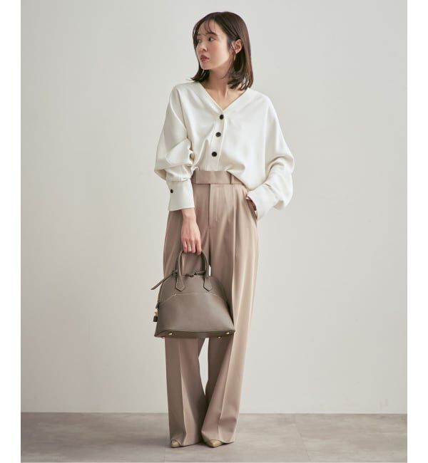 NOBLE「《追加・WEB限定カラー》エステルダブルクロスカーデブラウス」|シャツ・ブラウス|