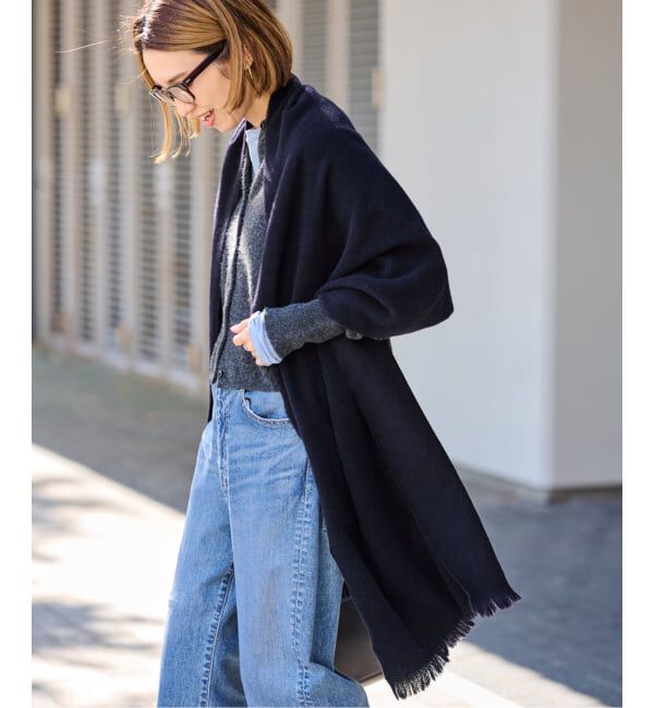 FRAMeWORK「≪新色 / 追加≫MYLAB ヴァージンウールストール」|マフラー|ネイビー