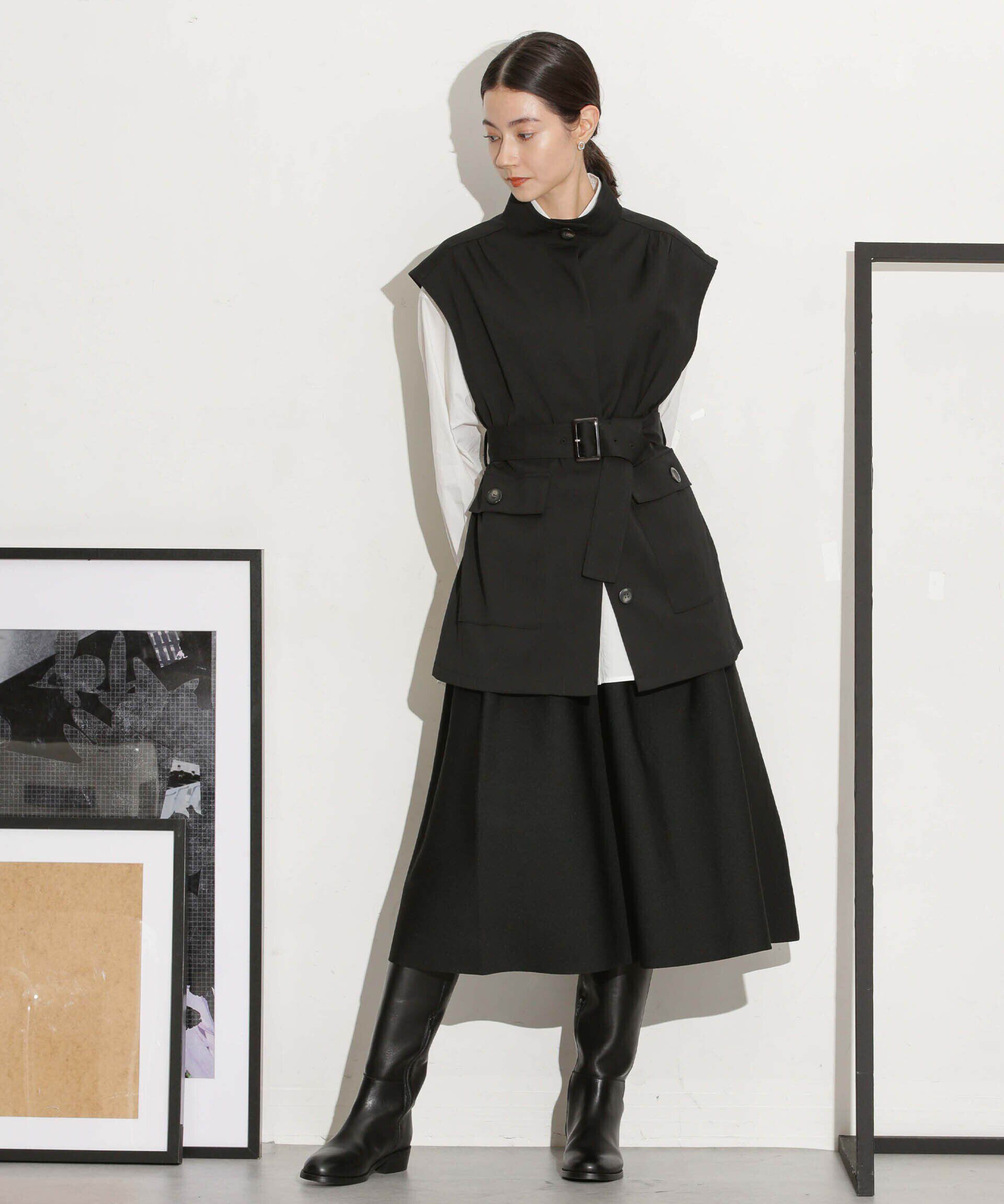 nano･universe「ベルト付きスタンドベスト」|ベスト・ジレ|