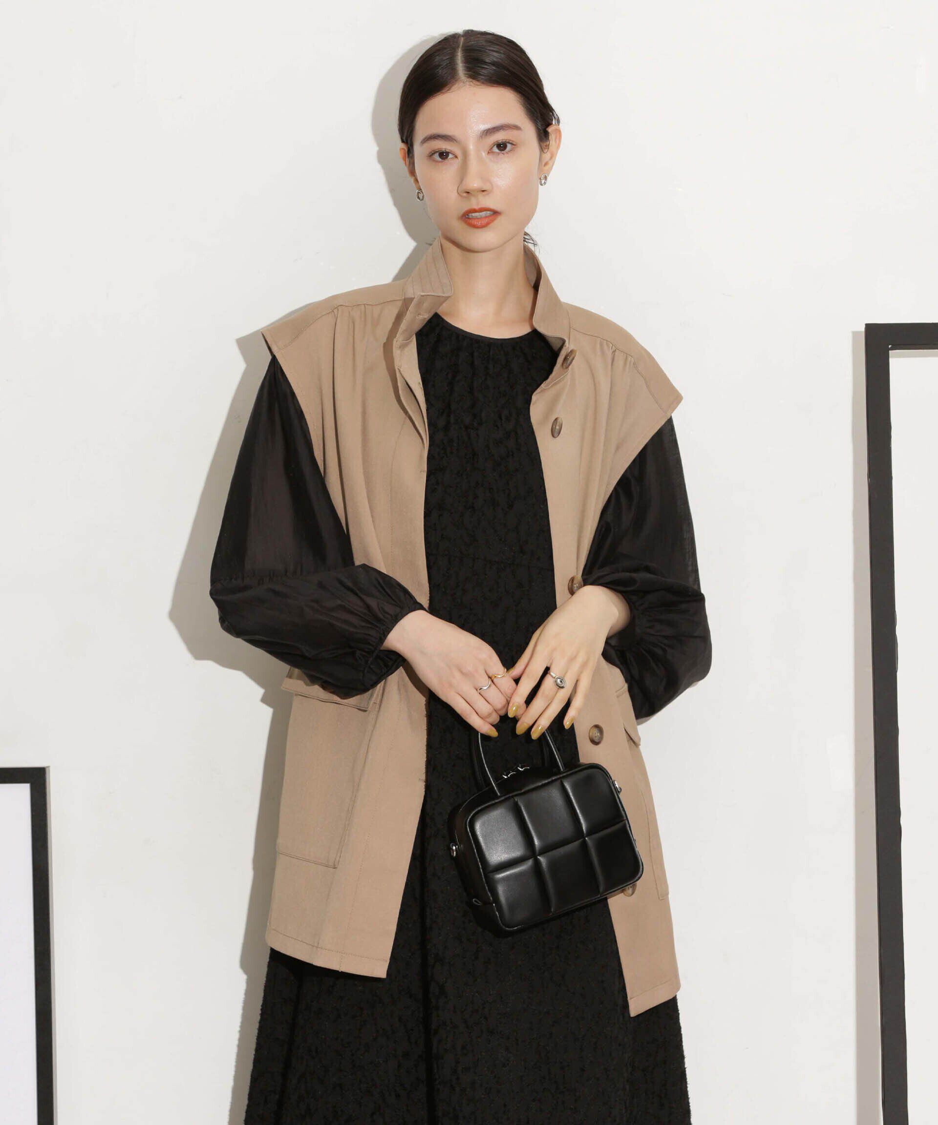 nano･universe「ベルト付きスタンドベスト」|ベスト・ジレ|