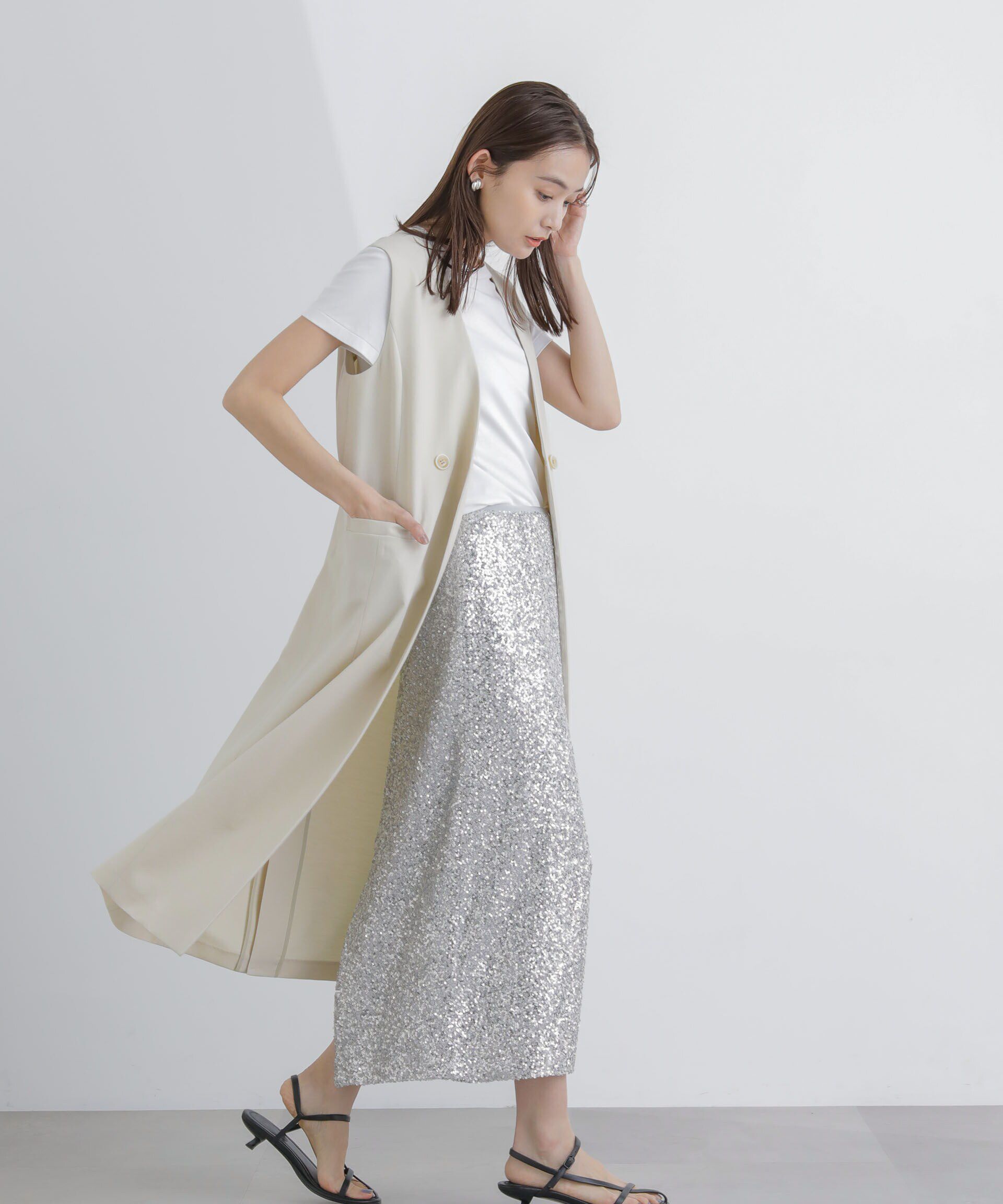 nano･universe「ロングジレ(セットアップ可)」|ベスト・ジレ|