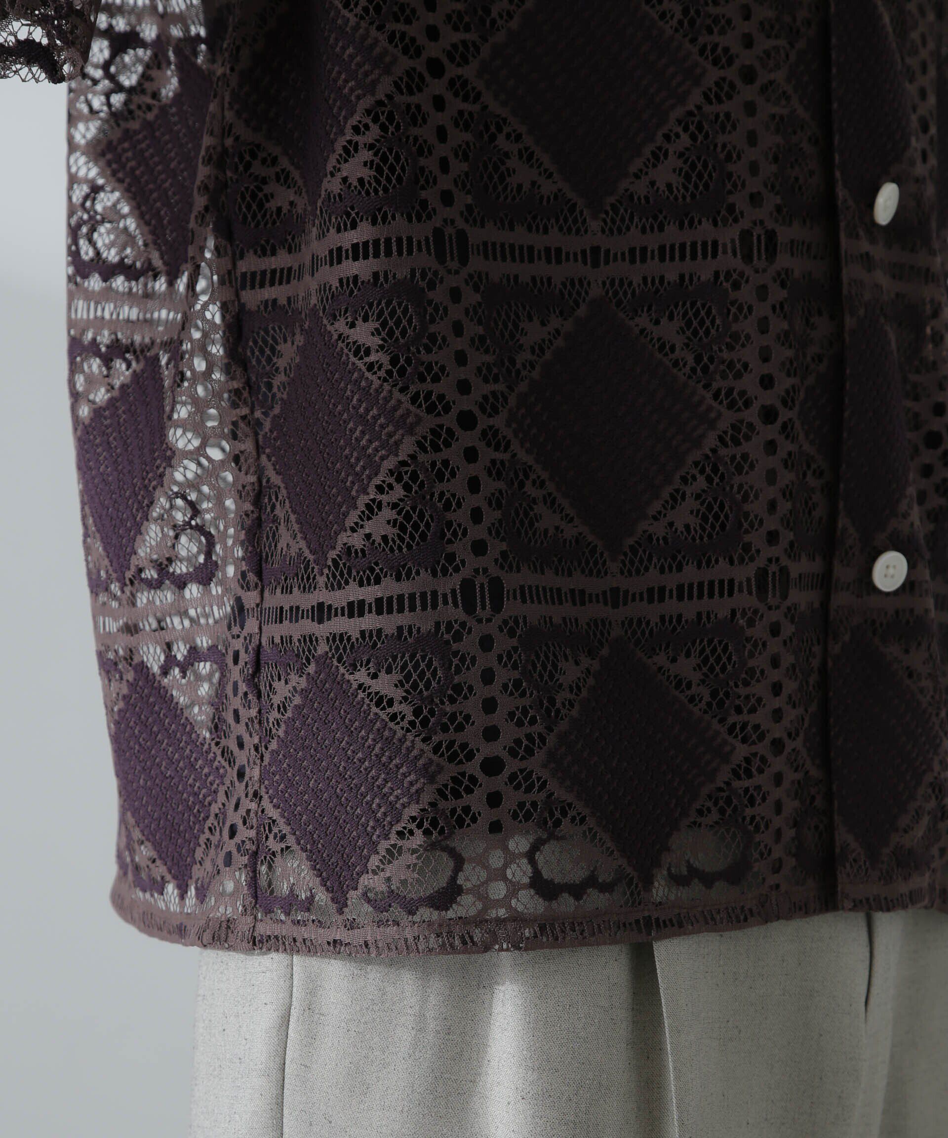 nano･universe「カットブローシェレースオープンカラーシャツ」|シャツ・ブラウス|