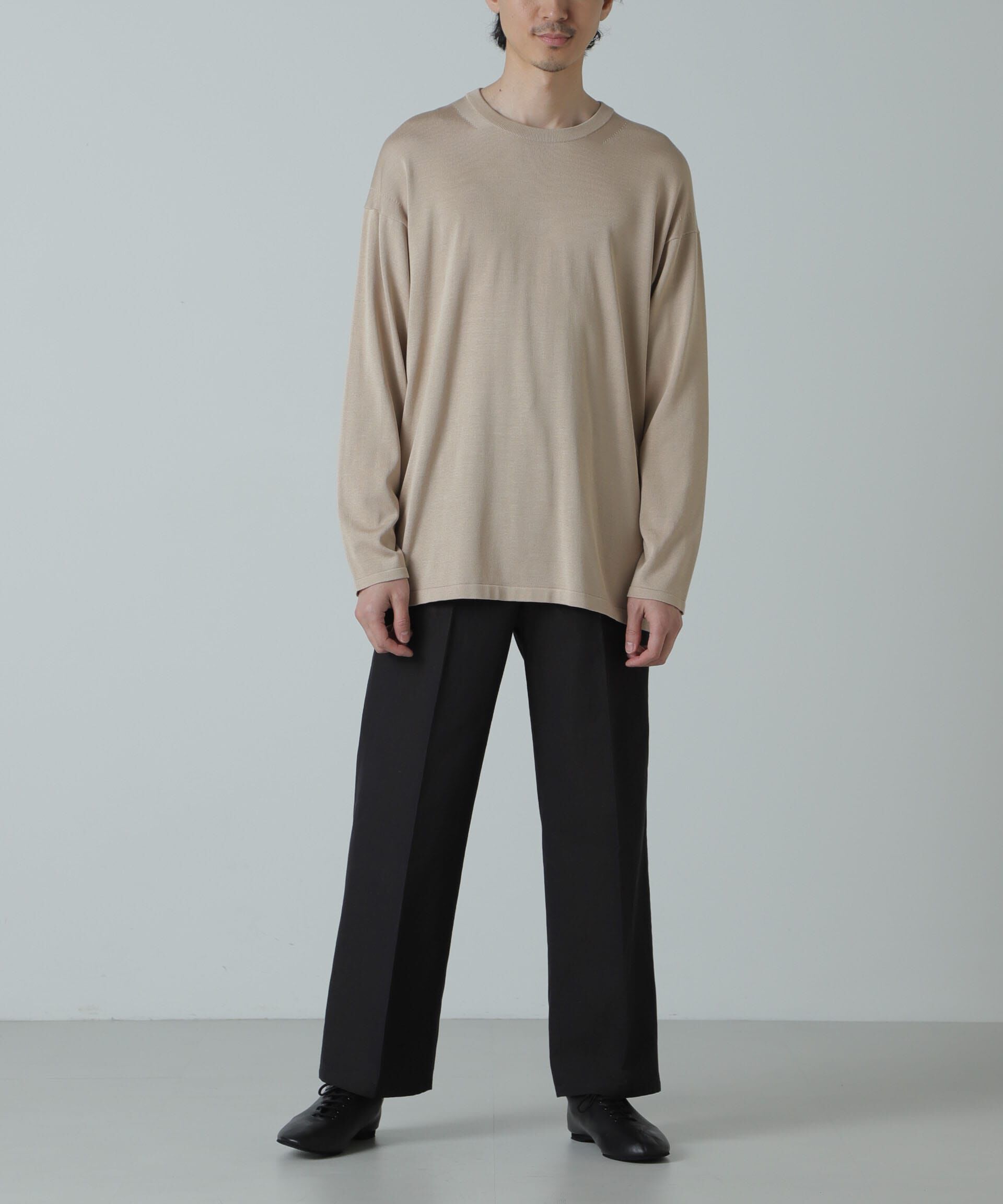 nano･universe「AB.シルクプレーティングリラックスニットTシャツ」|ニット・セーター|