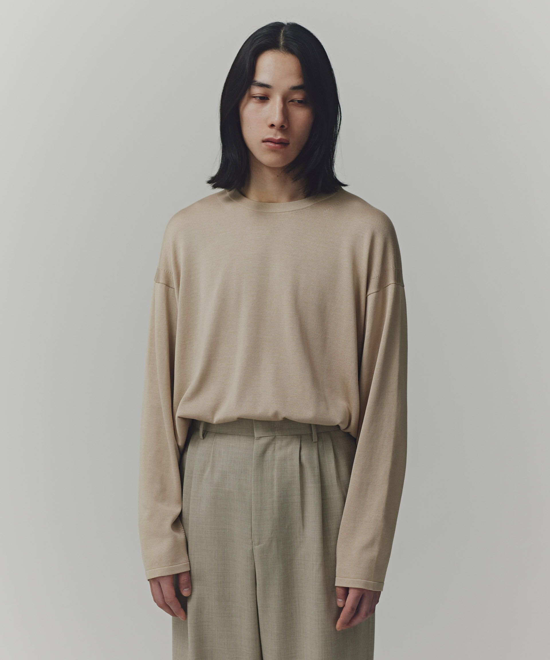 nano･universe「AB.シルクプレーティングリラックスニットTシャツ」|ニット・セーター|