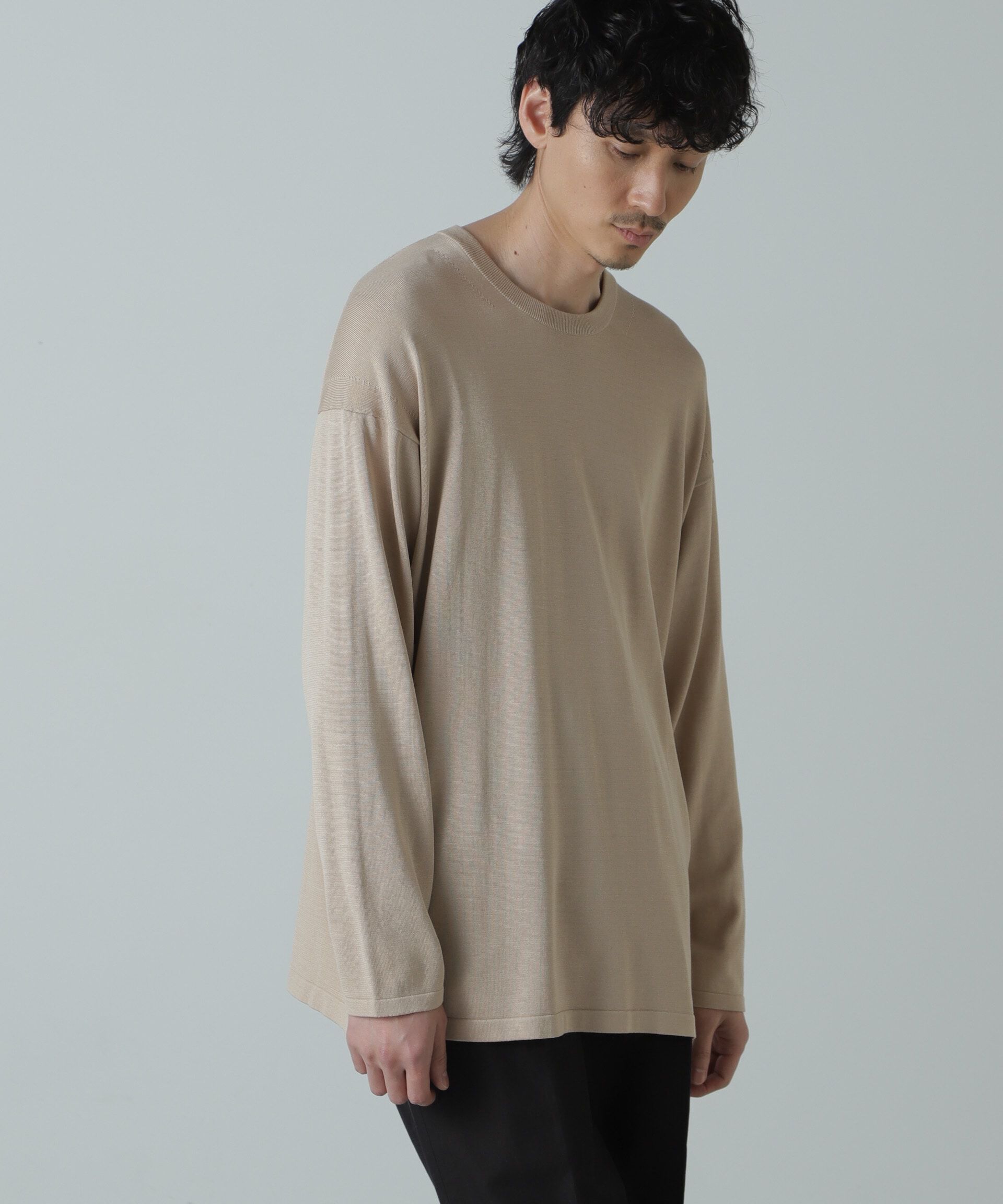nano･universe「AB.シルクプレーティングリラックスニットTシャツ」|ニット・セーター|