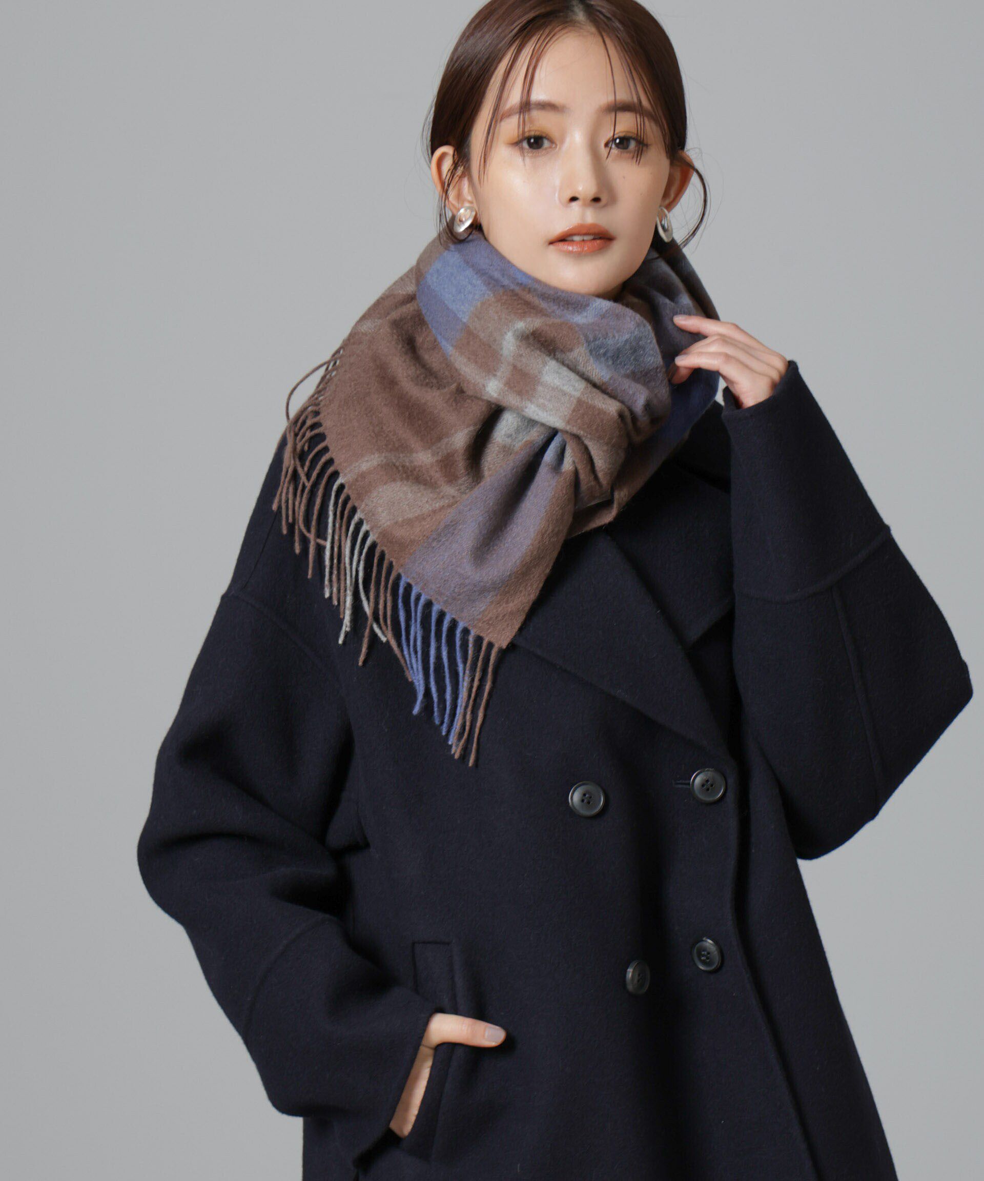 nano･universe「カシミヤチェックストール」|マフラー|パターン32