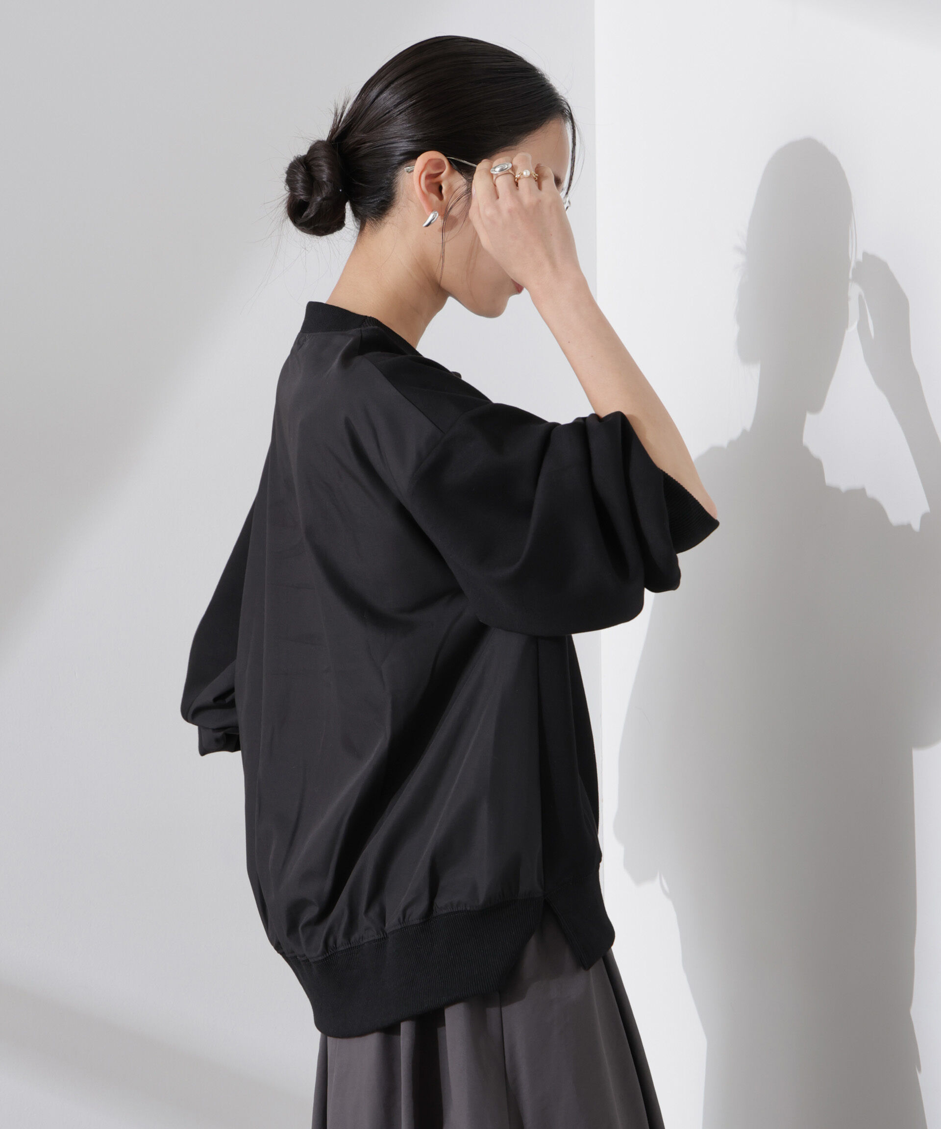 nano･universe「布帛コンビポンチカットトップス」|Tシャツ・カットソー|