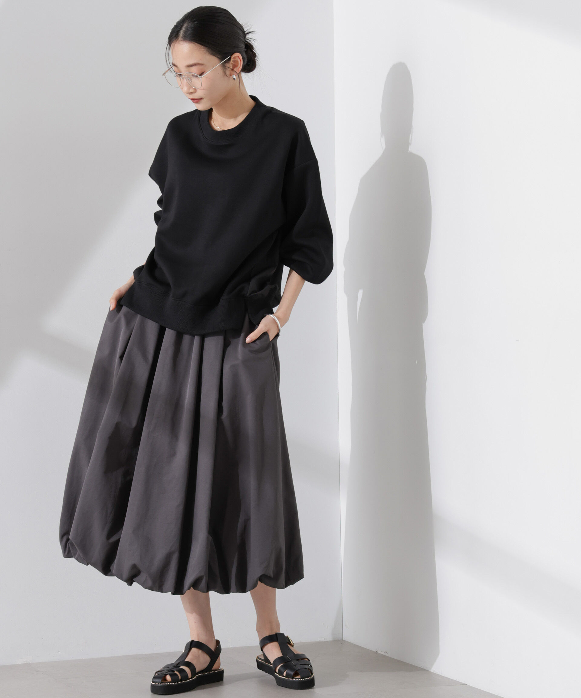 nano･universe「布帛コンビポンチカットトップス」|Tシャツ・カットソー|