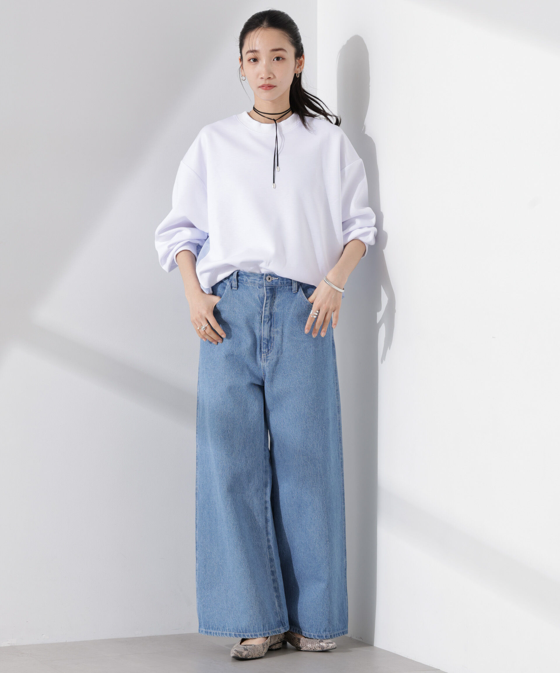 nano･universe「布帛コンビポンチカットトップス」|Tシャツ・カットソー|