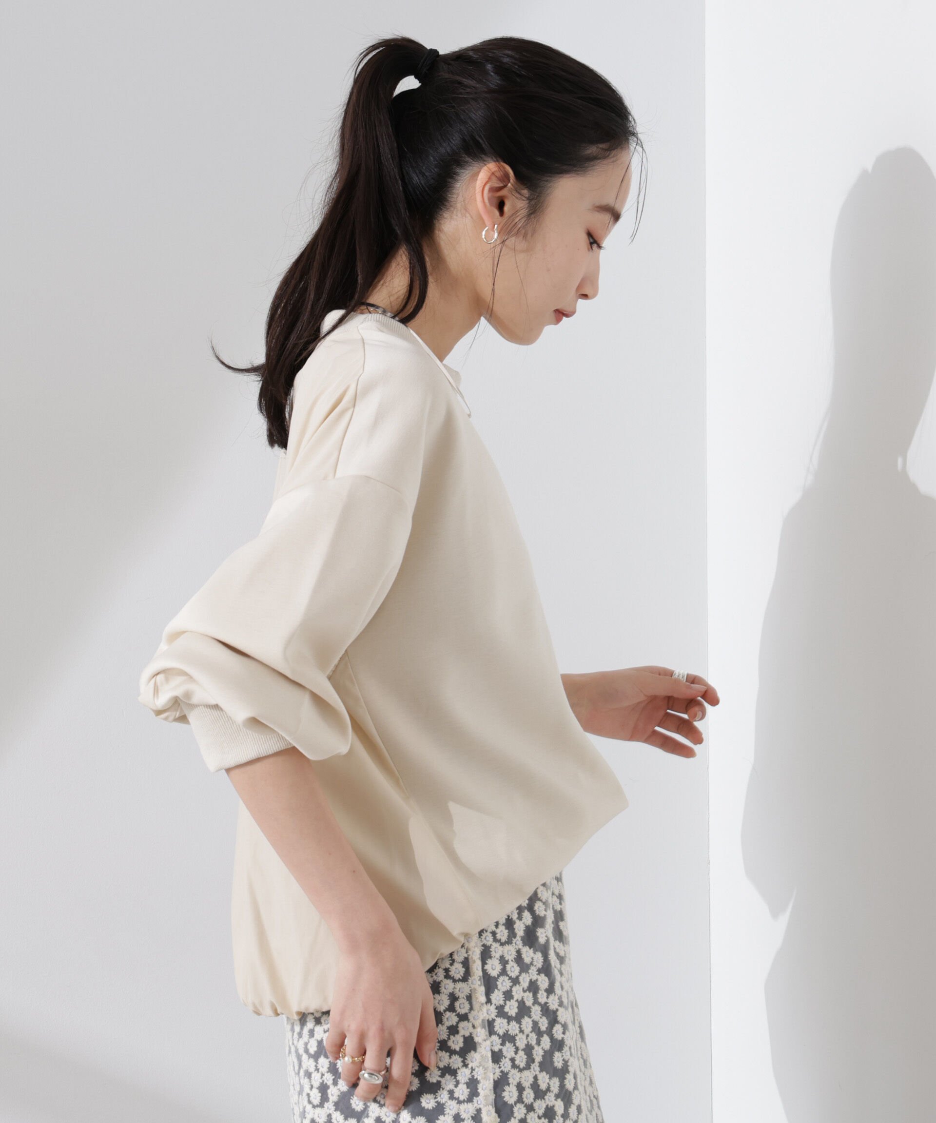 nano･universe「布帛コンビポンチカットトップス」|Tシャツ・カットソー|