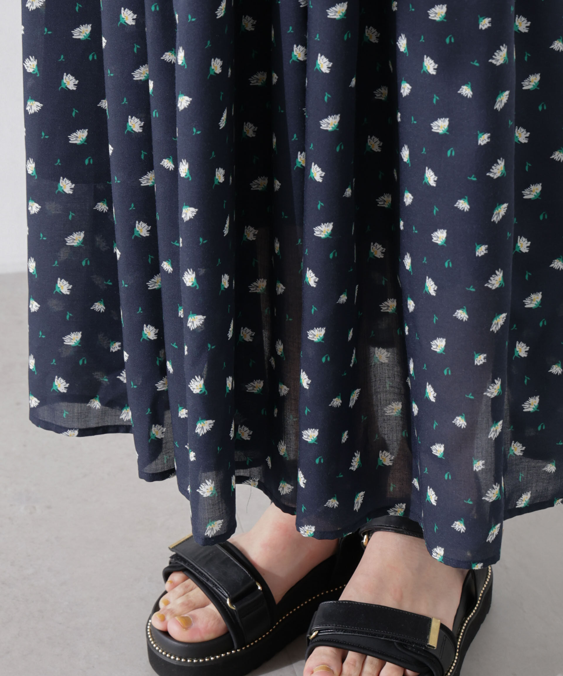 nano･universe「フラワープリントリブタンクワンピース」|ワンピース|