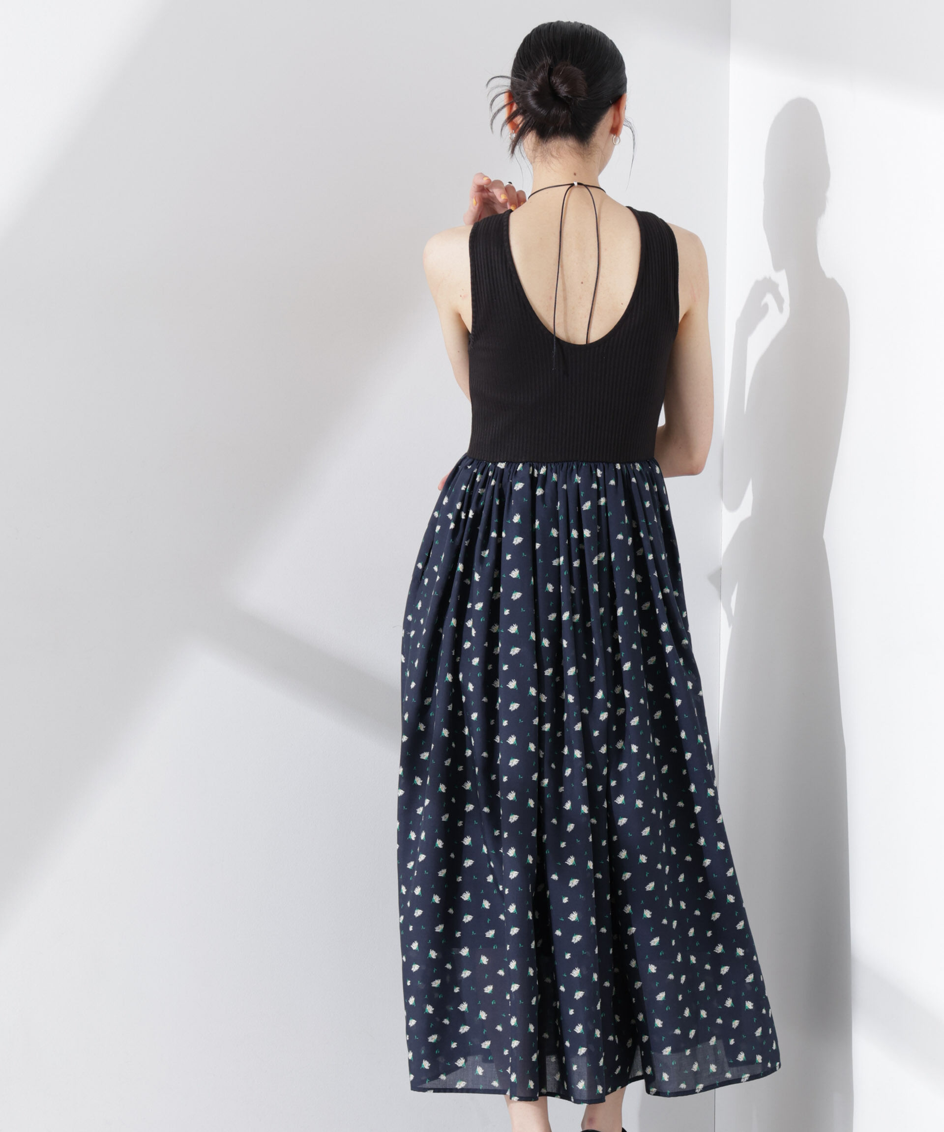 nano･universe「フラワープリントリブタンクワンピース」|ワンピース|