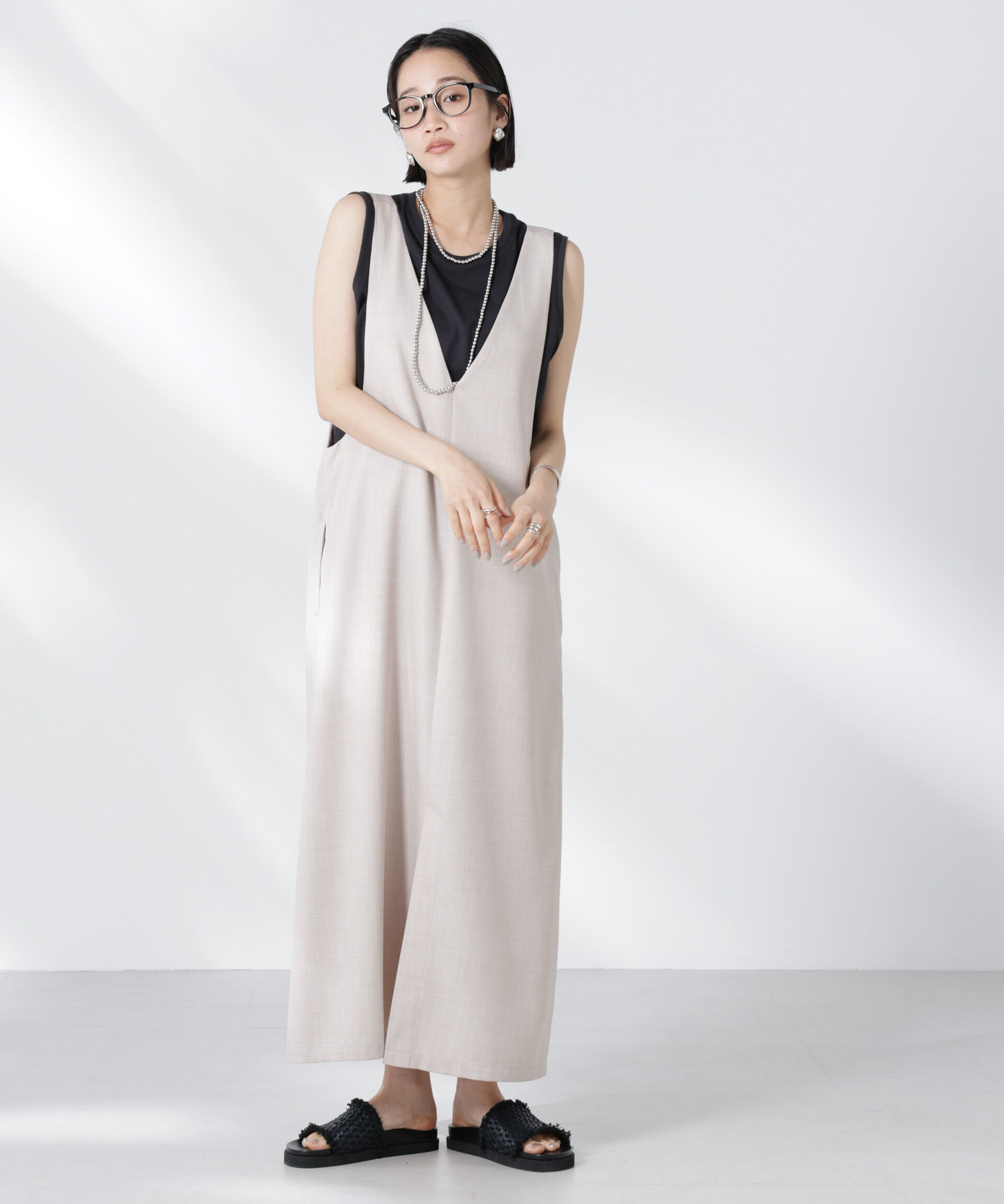 nano･universe「前後2wayサロペットワンピース」|ワンピース|