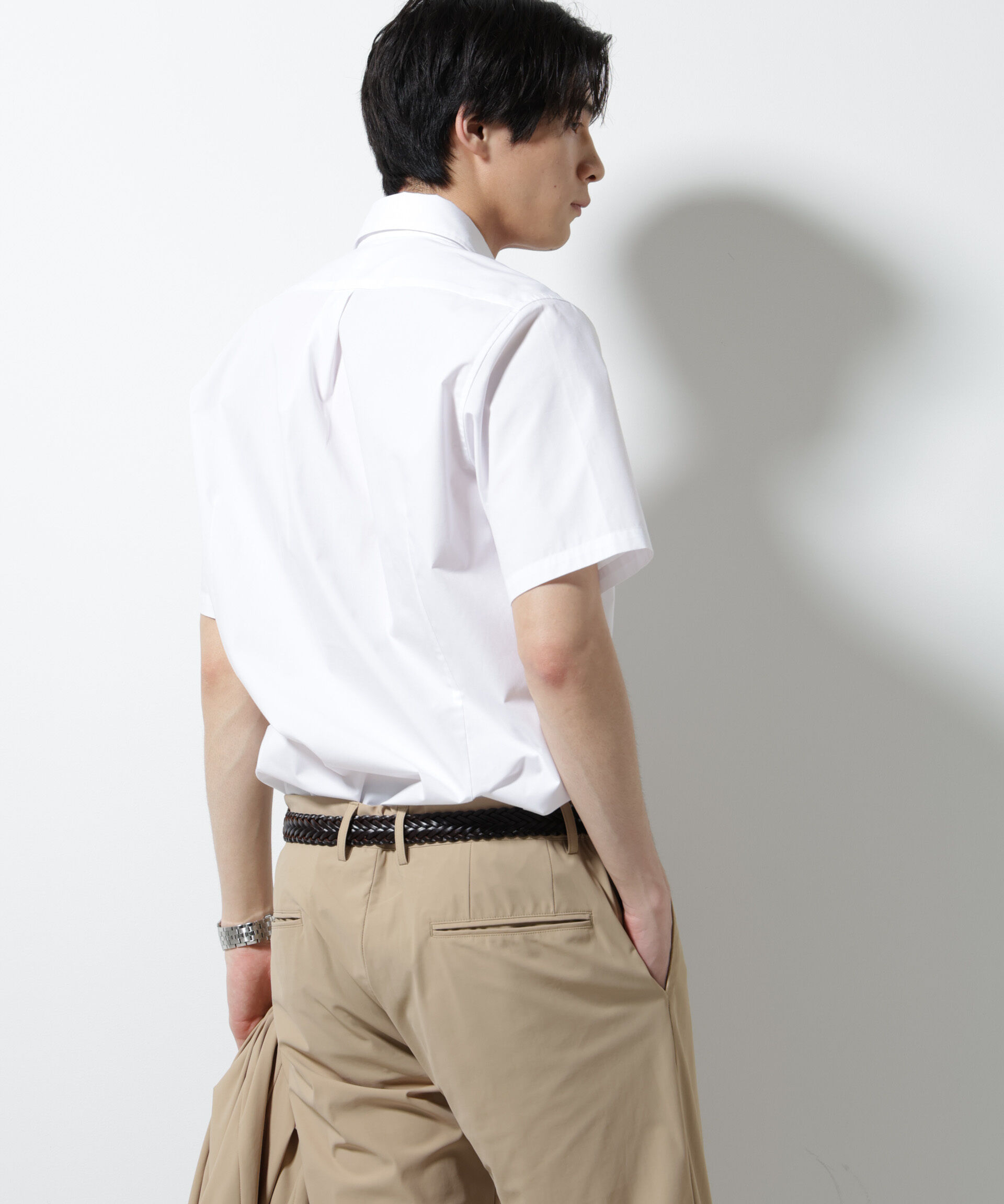 nano･universe「「N shirt」 速乾 セミワイドカラーシャツ半袖」|シャツ・ブラウス|