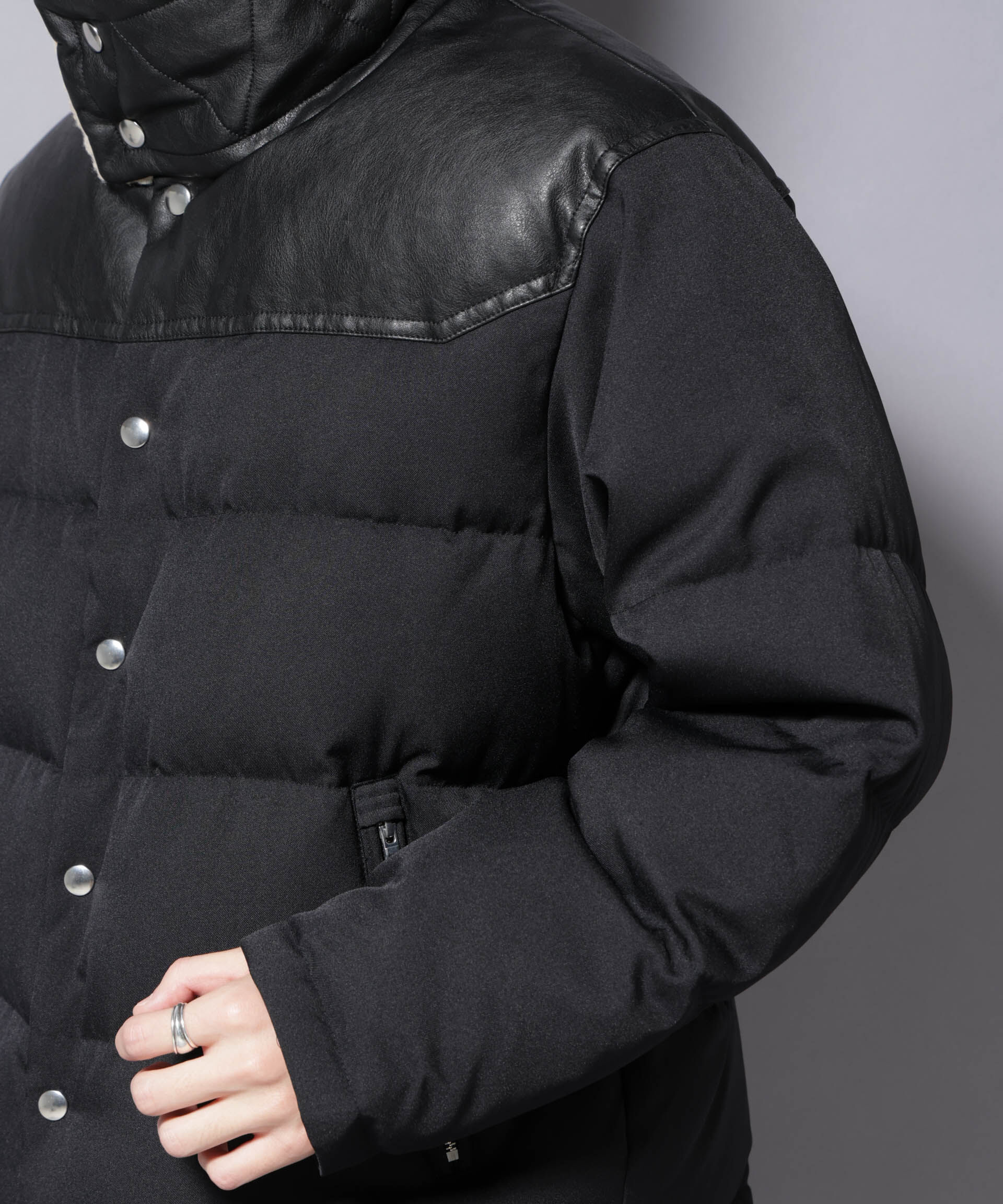 nano･universe「「西川ダウン(R)」ボアカラーサージショートダウン」|ダウン|