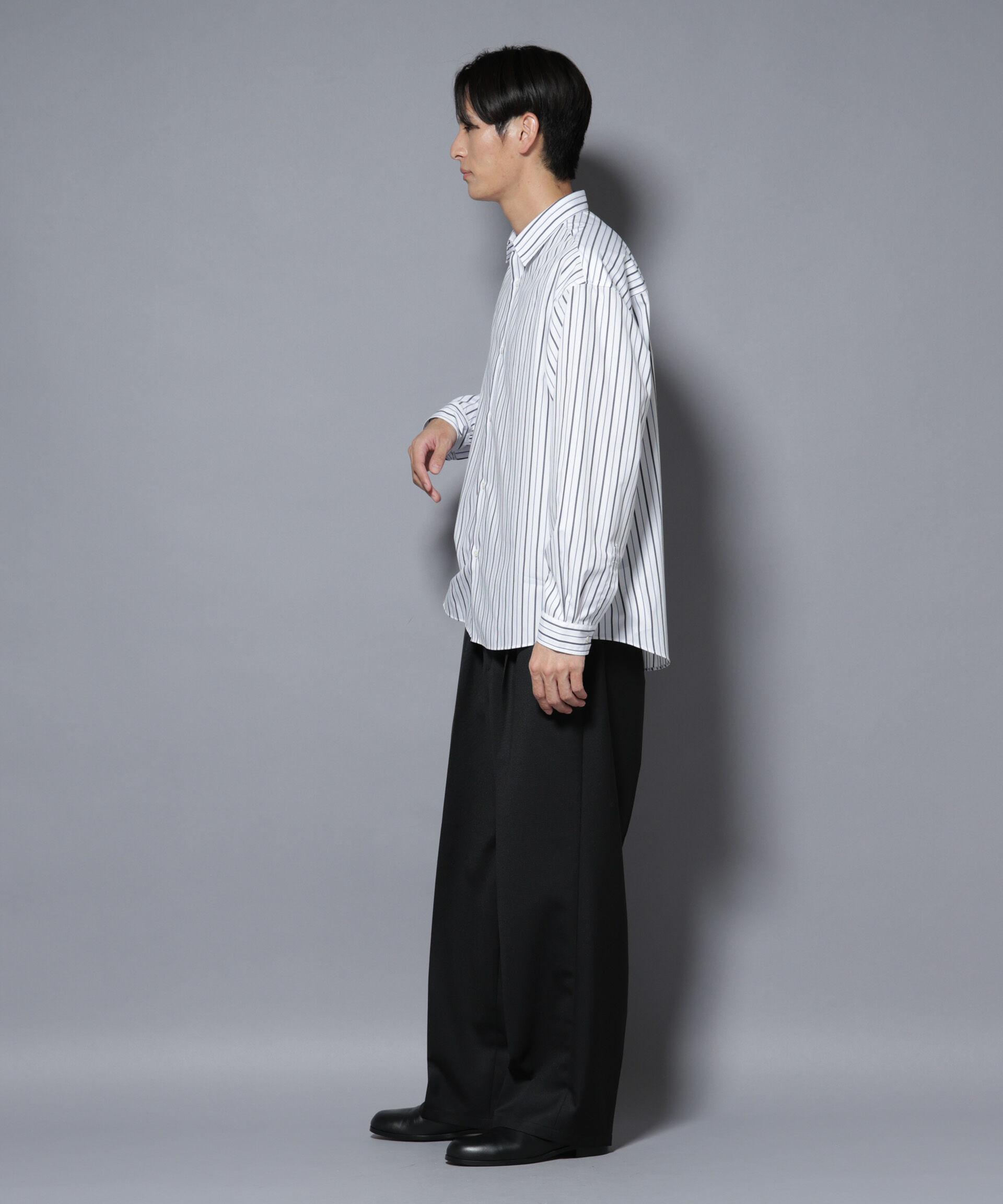 nano･universe「「大人のワイドシャツ」レギュラーカラー ストライプ長袖」|シャツ・ブラウス|