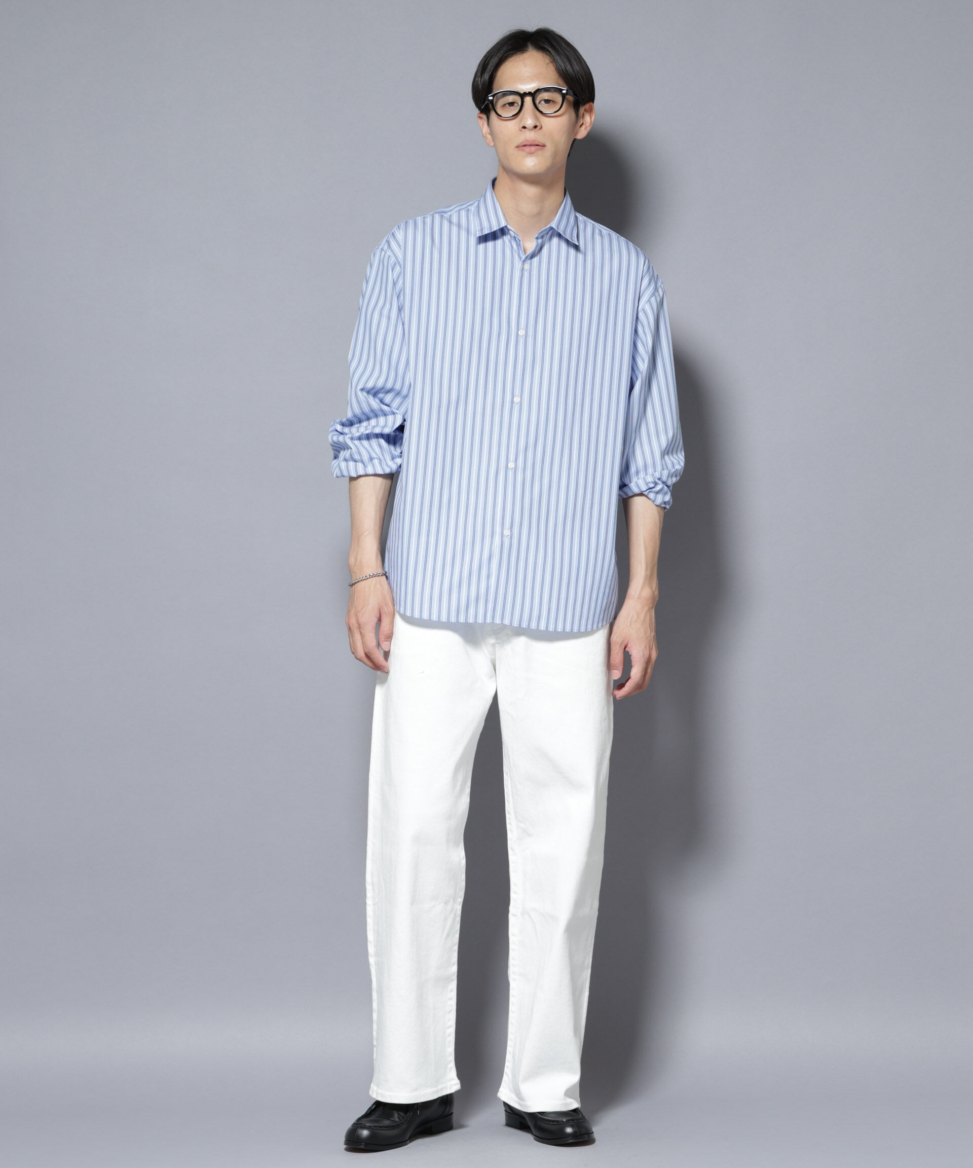 nano･universe「「大人のワイドシャツ」レギュラーカラー ストライプ長袖」|シャツ・ブラウス|