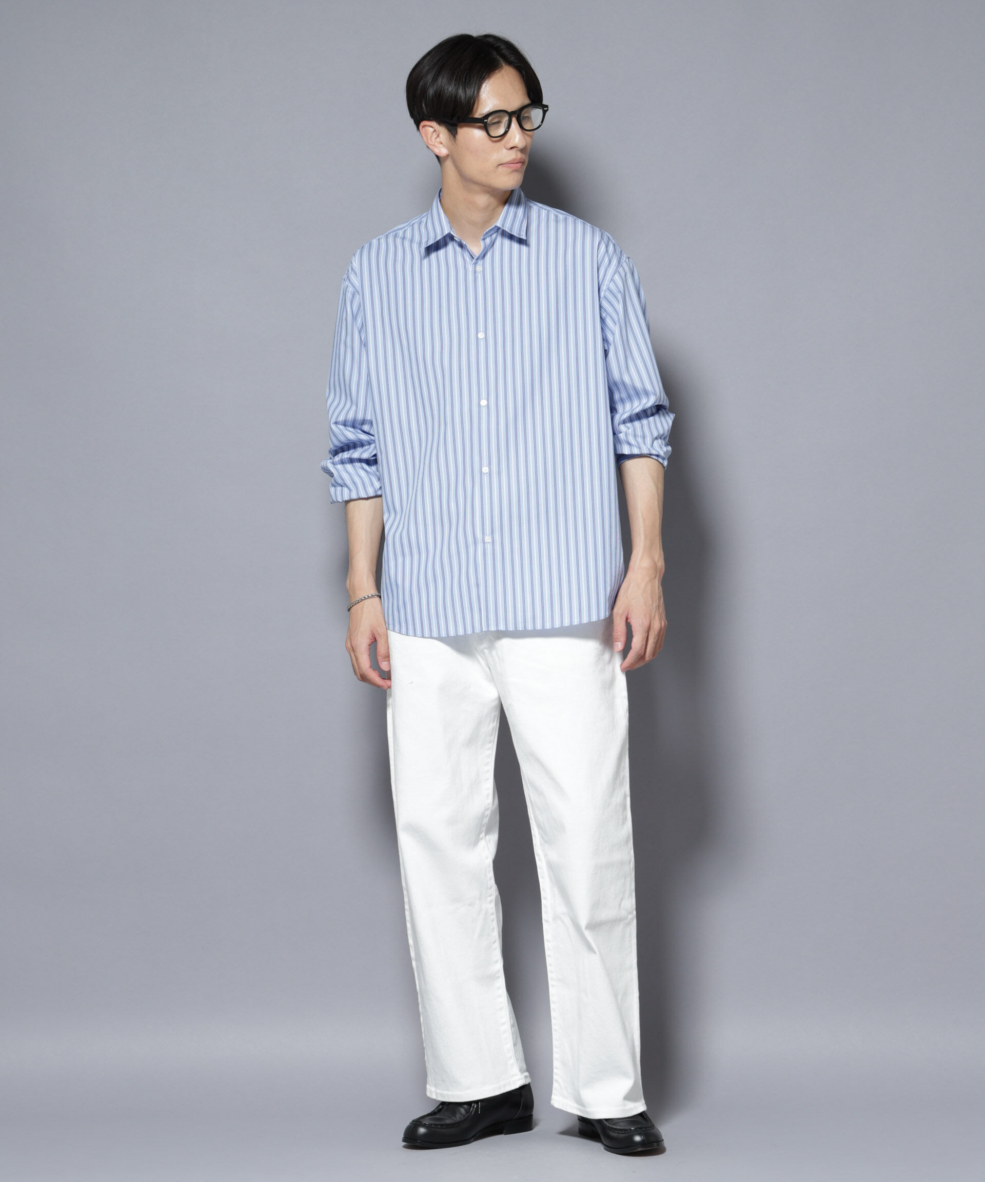 nano･universe「「大人のワイドシャツ」レギュラーカラー ストライプ長袖」|シャツ・ブラウス|