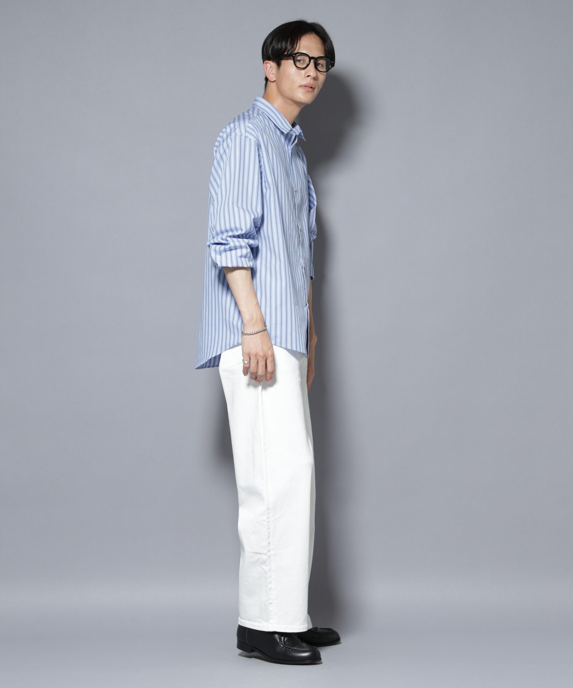 nano･universe「「大人のワイドシャツ」レギュラーカラー ストライプ長袖」|シャツ・ブラウス|