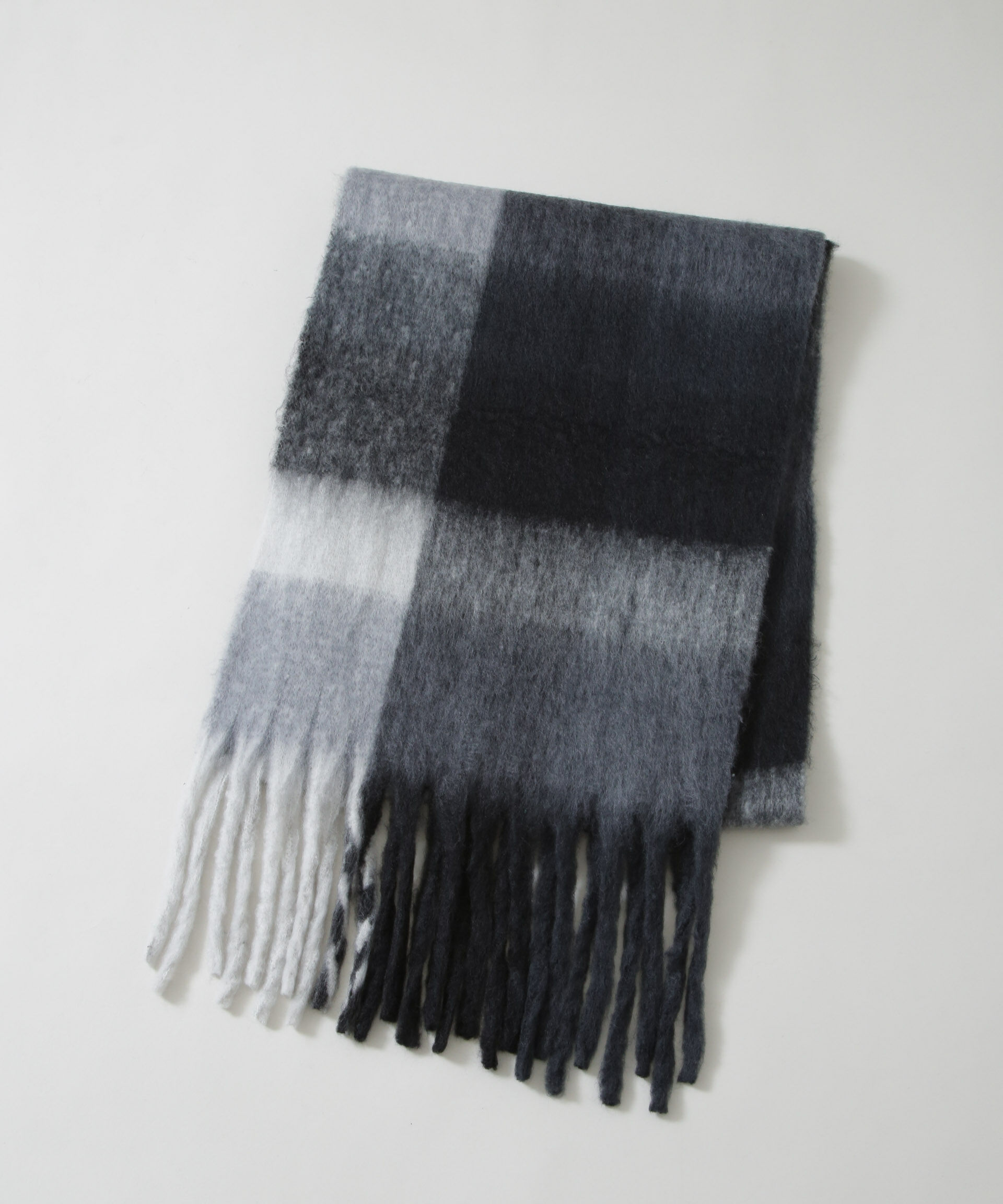 nano･universe「ボリュームチェックマフラー」|マフラー|