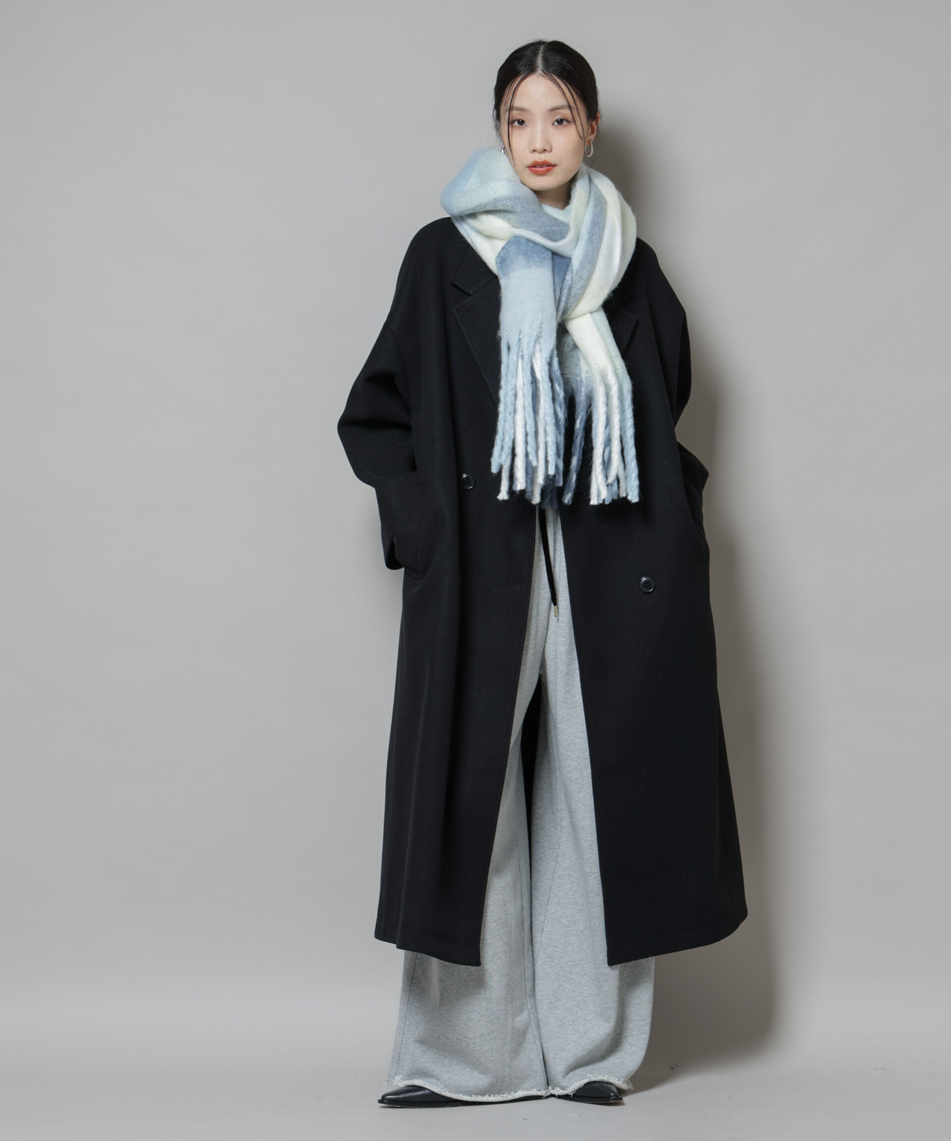 nano･universe「ボリュームチェックマフラー」|マフラー|