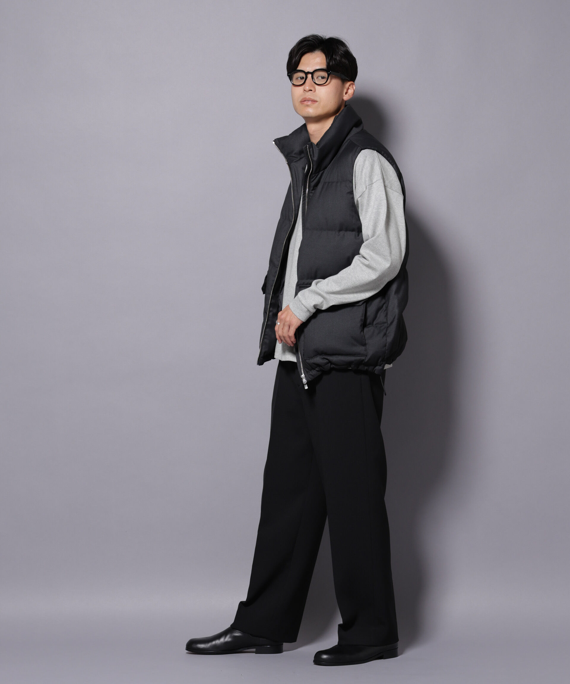 nano･universe「DELEGANTE エアリーサキソニー/グレンチェックTAIONダウンベスト」|ダウン|