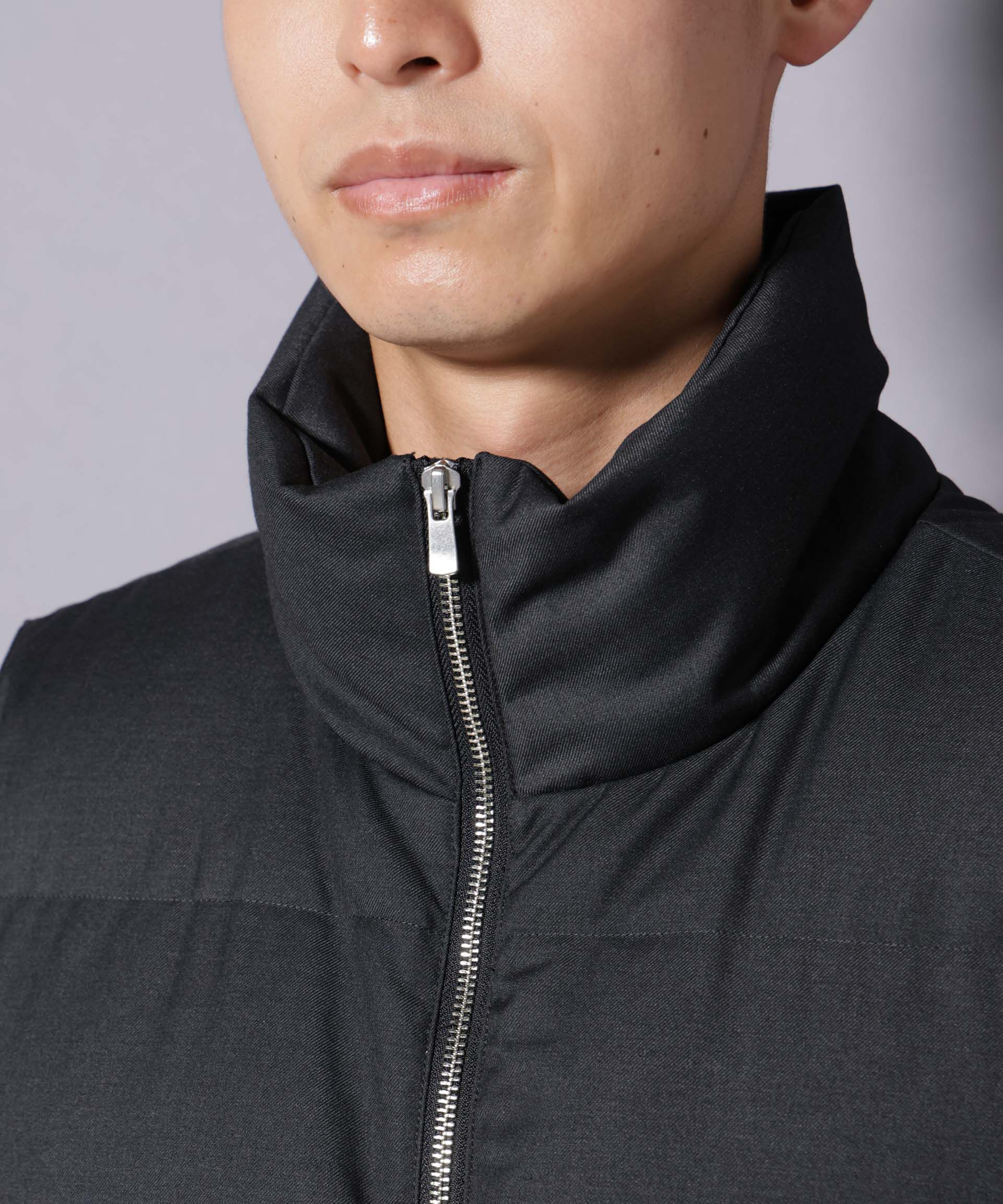 nano･universe「DELEGANTE エアリーサキソニー/グレンチェックTAIONダウンベスト」|ダウン|