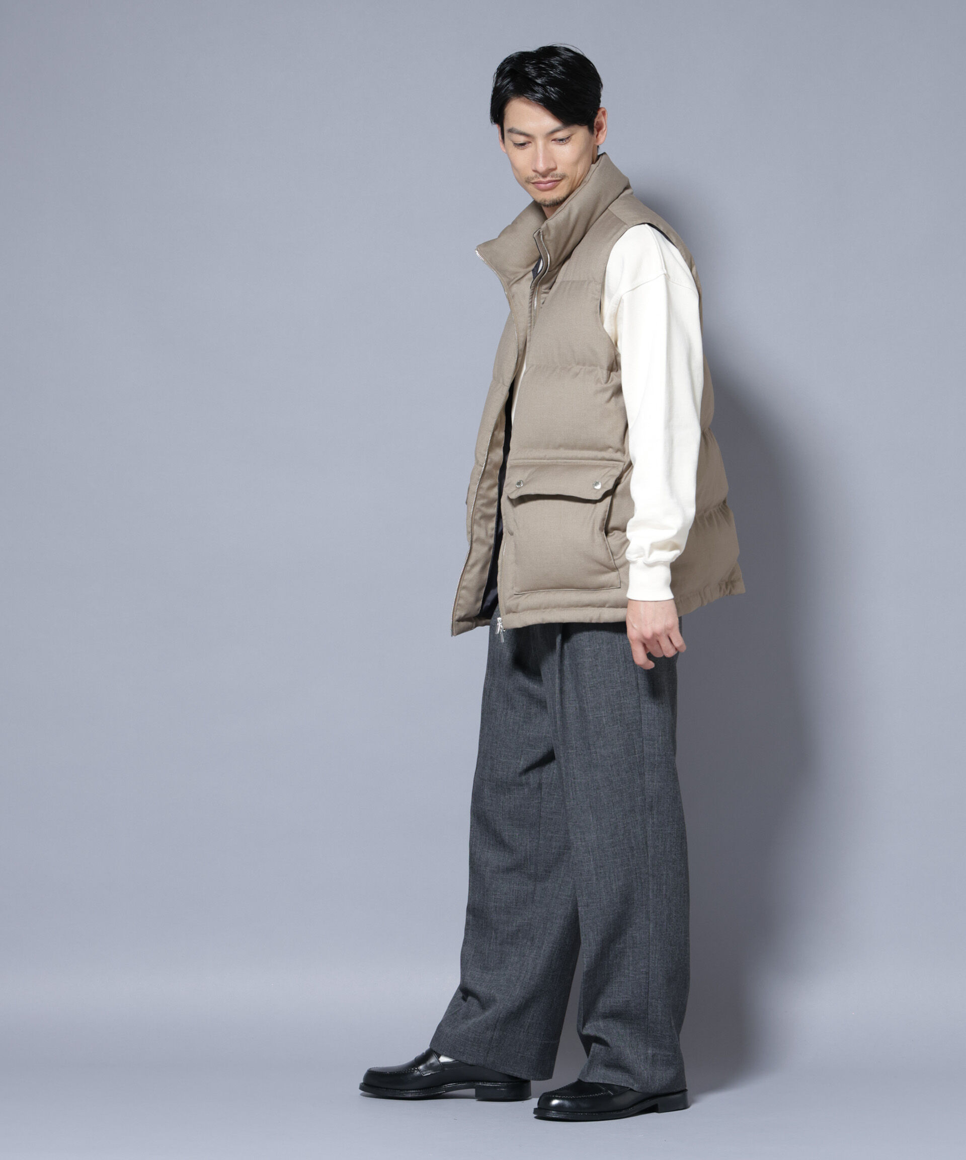 nano･universe「DELEGANTE エアリーサキソニー/グレンチェックTAIONダウンベスト」|ダウン|