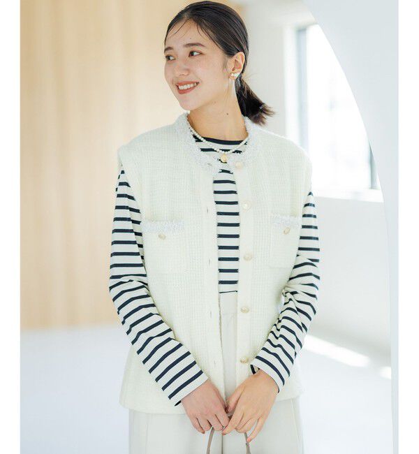 組曲「【WEB限定】ツィードニットベスト」|ベスト・ジレ|