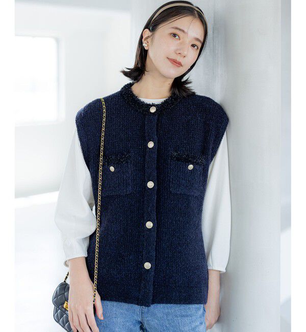 組曲「【WEB限定】ツィードニットベスト」|ベスト・ジレ|