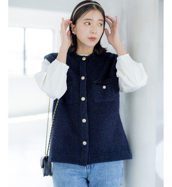 組曲「【WEB限定】ツィードニットベスト」|ベスト・ジレ|