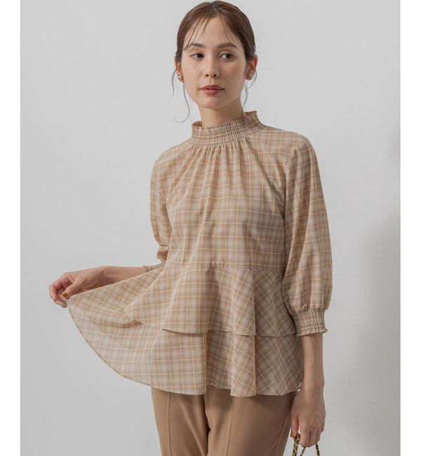 組曲「ライトトロピカルティアード ブラウス」|シャツ・ブラウス|ベージュ系3