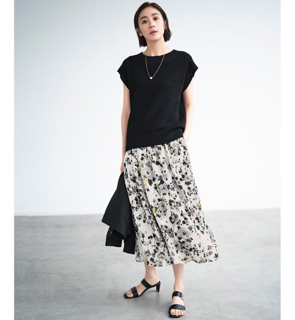 自由区「【XSサイズ～/洗える】リネンミドルゲージ ニットベスト」|ベスト・ジレ|