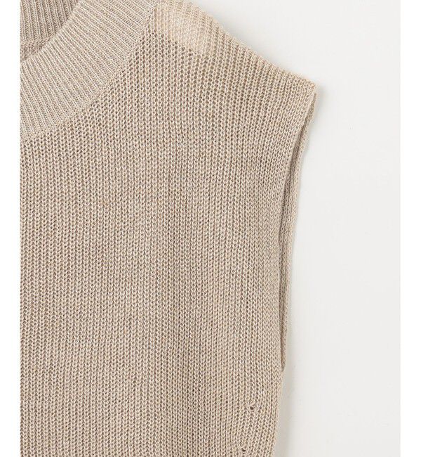 自由区「【XSサイズ～/洗える】リネンミドルゲージ ニットベスト」|ベスト・ジレ|