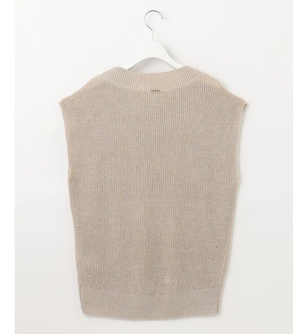 自由区「【XSサイズ～/洗える】リネンミドルゲージ ニットベスト」|ベスト・ジレ|