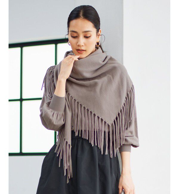 自由区「【洗える】ソフトウールハイゲージフリンジ ストール」|ストール|ﾗｲﾄｸﾞﾚ
