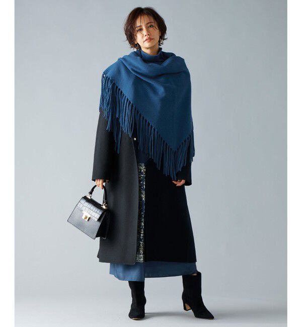 自由区「【洗える】ソフトウールハイゲージフリンジ ストール」|ストール|