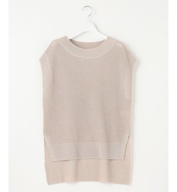 自由区「【洗える】リネンミドルゲージニット ベスト」|ベスト・ジレ|