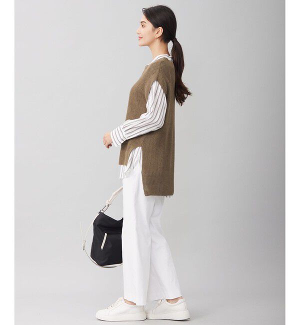 自由区「【洗える】リネンミドルゲージニット ベスト」|ベスト・ジレ|