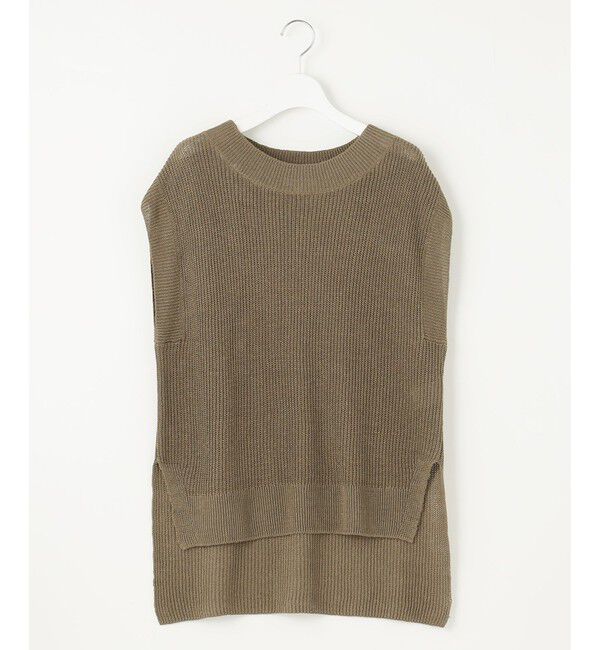 自由区「【洗える】リネンミドルゲージニット ベスト」|ベスト・ジレ|