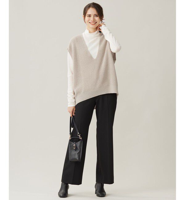 自由区「【洗える】コットンウールミドルゲージニット ベスト」|ベスト・ジレ|