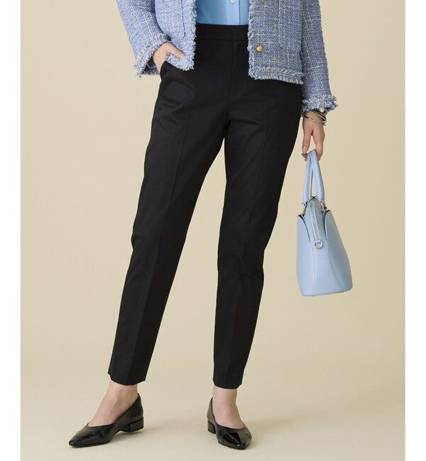 自由区「コットンサテンテーパード パンツ」|その他|ブラック