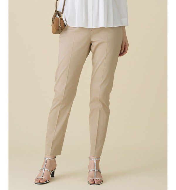 自由区「コットンサテンテーパード パンツ」|その他|ベージュ