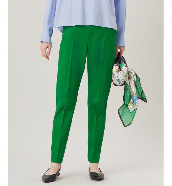 自由区「コットンサテンテーパード パンツ」|その他|グリーン