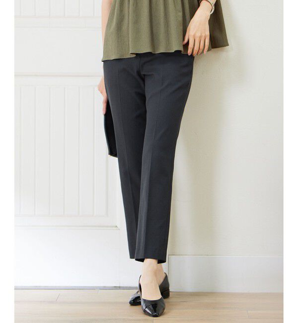 自由区「【接触冷感・UVカット・吸水速乾・洗える】シェルタリングテーパード パンツ」|その他|ブラック